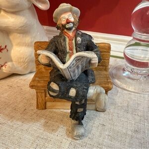 Vintage Emmett Kelly Jr Flambro Miniature Circus Carnival Clown Figurine